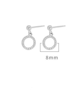 LDR24366 S925純銀鋯石圓圈耳環