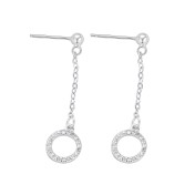 LDR24369 S925純銀鋯石圓圈耳環