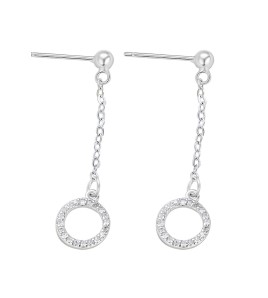 LDR24369 S925純銀鋯石圓圈耳環