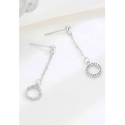 LDR24369 S925純銀鋯石圓圈耳環