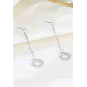 LDR24369 S925純銀鋯石圓圈耳環