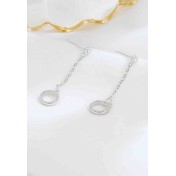 LDR24369 S925純銀鋯石圓圈耳環