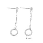 LDR24369 S925純銀鋯石圓圈耳環