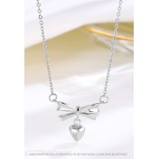 LDR24372 S925純銀愛心蝴蝶結項鏈