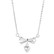 LDR24372 S925純銀愛心蝴蝶結項鏈