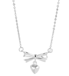 LDR24372 S925純銀愛心蝴蝶結項鏈