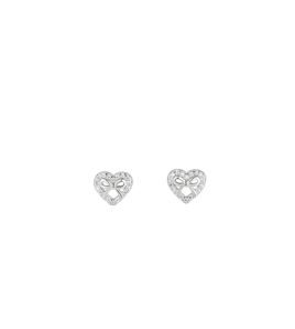 LDR24373 S925純銀愛心蝴蝶結耳環