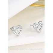 LDR24373 S925純銀愛心蝴蝶結耳環