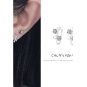 LDR24375 S925純銀梅花耳環