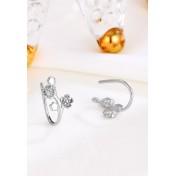 LDR24375 S925純銀梅花耳環