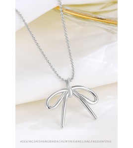LDR24376 S925純銀蝴蝶結項鏈