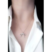 LDR24376 S925純銀蝴蝶結項鏈