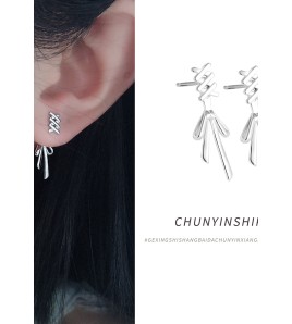 LDR24377 S925純銀蝴蝶結耳環