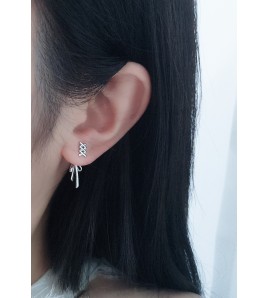 LDR24377 S925純銀蝴蝶結耳環