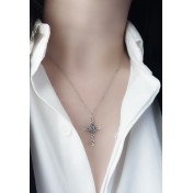 LDR24379 S925純銀復古玫瑰花十字架項鏈