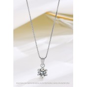 LDR24381 S925純銀六爪單鋯石項鏈