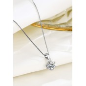 LDR24381 S925純銀六爪單鋯石項鏈