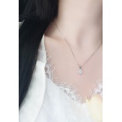 LDR24381 S925純銀六爪單鋯石項鏈