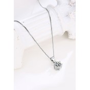 LDR24381 S925純銀六爪單鋯石項鏈