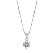 LDR24381 S925純銀六爪單鋯石項鏈