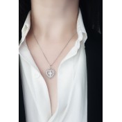 LDR24383 S925純銀愛心十字架項鏈