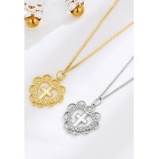 LDR24383 S925純銀愛心十字架項鏈