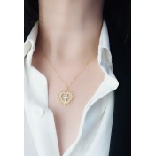 LDR24383 S925純銀愛心十字架項鏈