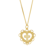 LDR24383 S925純銀愛心十字架項鏈