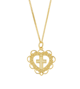 LDR24383 S925純銀愛心十字架項鏈