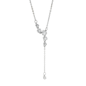 LDR24385 S925純銀精緻鋯石五角星流蘇項鏈