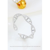 LDR24387 S925純銀交織DNA開口戒指