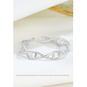 LDR24387 S925純銀交織DNA開口戒指