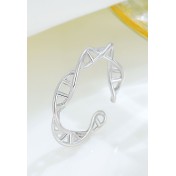 LDR24387 S925純銀交織DNA開口戒指