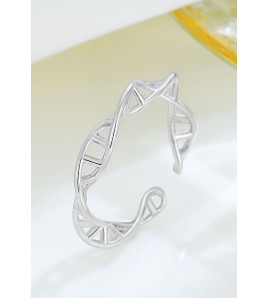 LDR24387 S925純銀交織DNA開口戒指