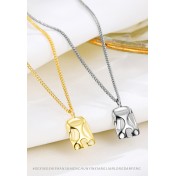 LDR24388 S925純銀凹凸面方牌項鏈