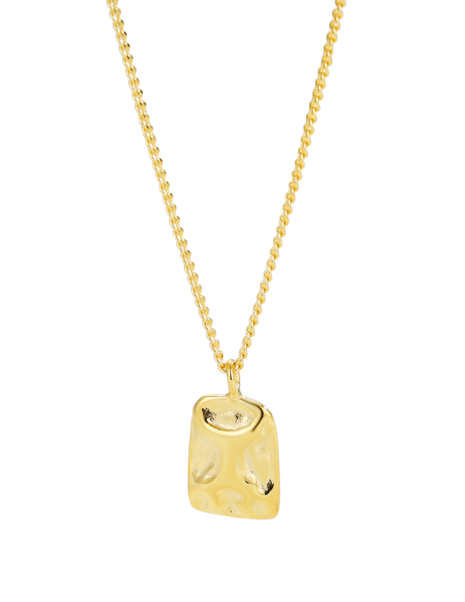 LDR24388 S925純銀凹凸面方牌項鏈