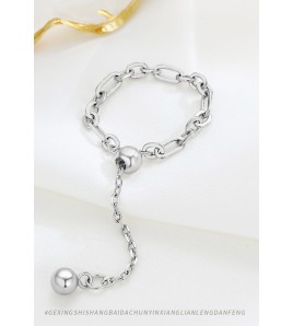 LDR24389 S925純銀簡約圓珠戒指