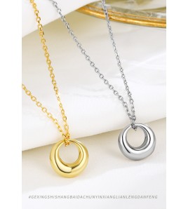 LDR24391 S925純銀簡約圓環項項鏈