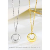 LDR24391 S925純銀簡約圓環項項鏈