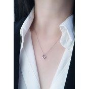 LDR24391 S925純銀簡約圓環項項鏈