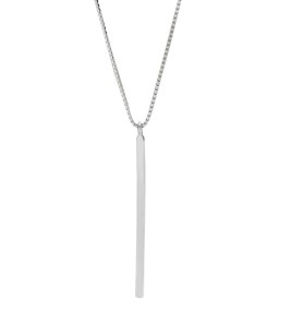 LDR24392 S925純銀一字方形長條項鏈