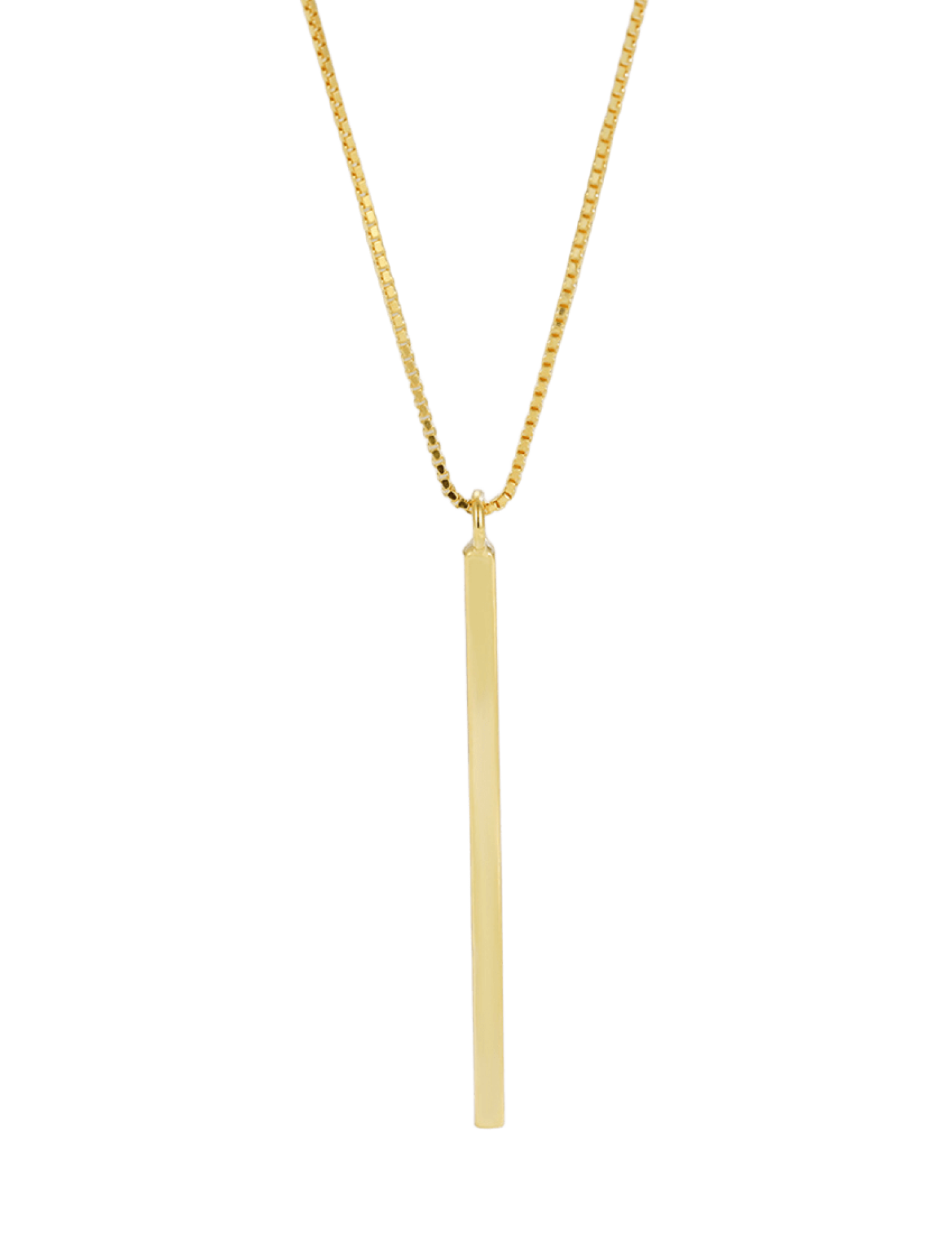 LDR24392 S925純銀一字方形長條項鏈