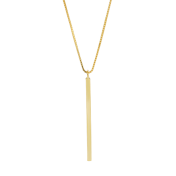 LDR24392 S925純銀一字方形長條項鏈