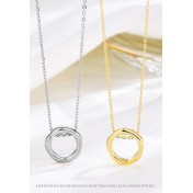 LDR24394 S925純銀不規則圓圈項項鏈