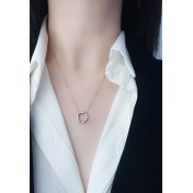 LDR24394 S925純銀不規則圓圈項項鏈