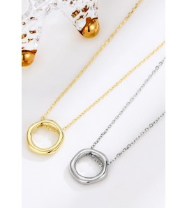 LDR24394 S925純銀不規則圓圈項項鏈