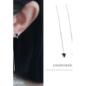 LDR24396 S925純銀水晶寶石耳環