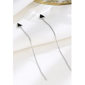 LDR24396 S925純銀水晶寶石耳環