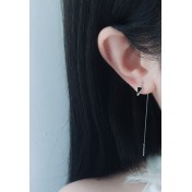 LDR24396 S925純銀水晶寶石耳環