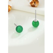 LDR24397-9 S925純銀綠瑪瑙耳環
